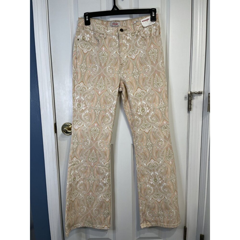 Wrangler High Rise Fierce Flare Paisley Jeans Size 10Wx 32L - NWT